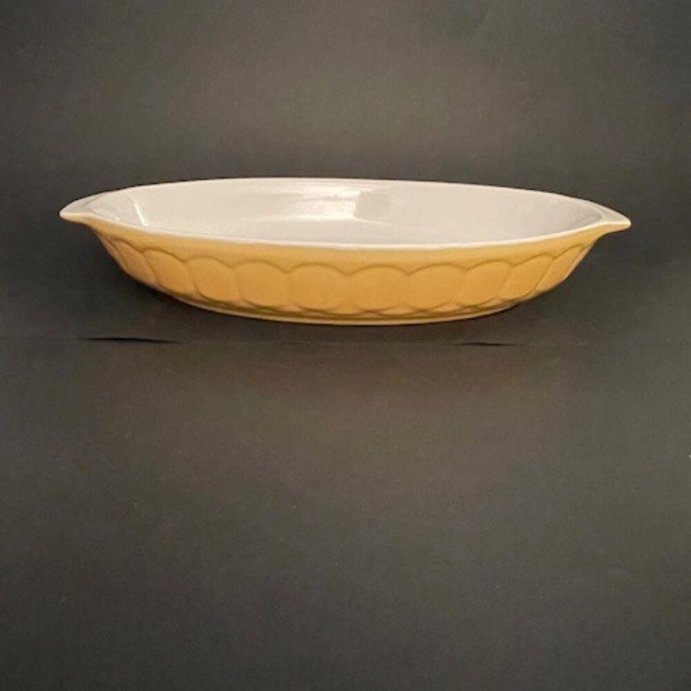 WCL Yellow & White Oval Casserole Dish – 14.75" x 9" Elegant Bakeware